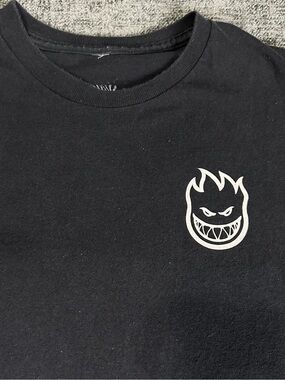 Spitfire Bighead & Spiral Logos Skate Black Blue Red White T-Shirt Mens Medium